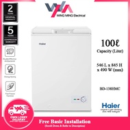 Haier 100L Chest Freezer Refrigerator 1 Door/Peti Beku 1 Pintu (BD-138HME) Peti Sejuk/Fridge/Peti Ai