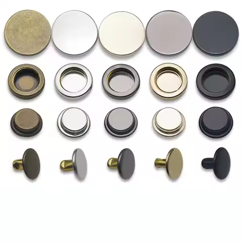 10Sets Metal Buttons Leather Snap Fasteners 15mm 501 Round Color Buttonn No Sewing for Clothes, Jack