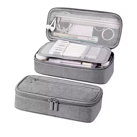 Portable pencil case, large capacity pencil case stationery pencil case, large capacity storage bag