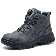Rotating Buttons Work Boots Men Steel Toe Shoes Safety Boots Puncture-Proof Protective Shoes Waterpr