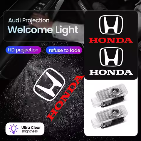 2Pcs LED Car Door Welcome Light HD Projector Lamp Accessories For Honda Civic Fit Jazz Accord City V