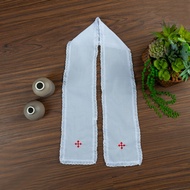 Stola Adult Samir Baptism/ Embroidered White Scarf Fabric Catholic Baptism