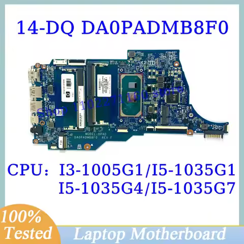 For HP 14-DQ L70914-601 L70915-001 With I3-1005G1/I5-1035G1/I5-1035G4/I5-1035G7 CPU DA0PADMB8F0 Lapt