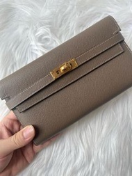 Hermes Kelly Wallet大象灰