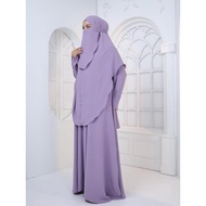 *Raya Arrival* Madinah Set Jubah Khimar Dan Purdah Cey Crepe Ironless