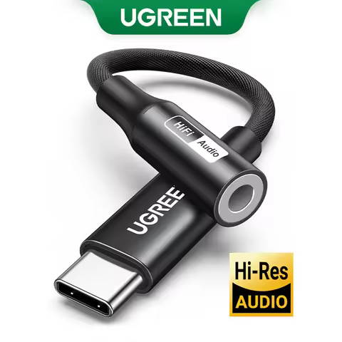 UGREEN Sound Card Type C to 3.5mm AUX Cable Adapter Earphone Converter DAC Chip PD QC Charging Sound