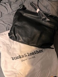 韓國Bucks & Leather 黑色皮手袋
