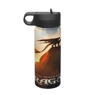 How To Train Your Dragon Large capacity insulated water bottle with Straw18OZ, 500ML sports water bo