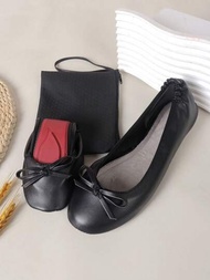 Zapatos Planos Plegables De Moda Para Mujer, Suaves Y Cómodos, Suela Roja