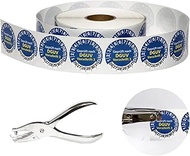 Pack of 1000 DGUV V3 Test Badges, Blue, 30 mm with Hole Pliers, Multiyear Test Badges 2026-2031 Set,