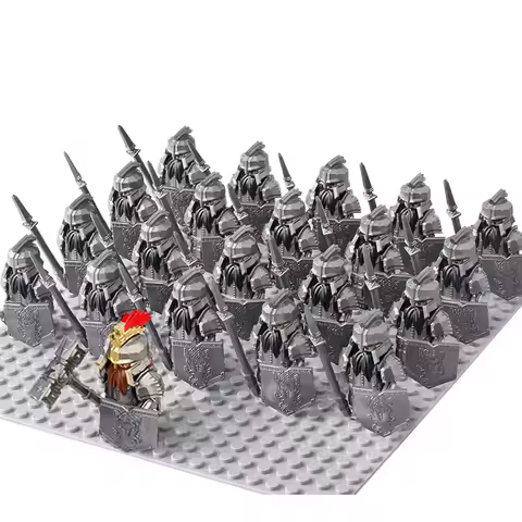 New 21Pcs Solider Eomer Rohan Warriorr vs Uruk Hai Army Figrues With Shield Sword Bow Spear Weapons 
