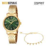 Esprit Florence Set Gold Stainless Steel Analog Quartz Watch For Women EES1L463M0065