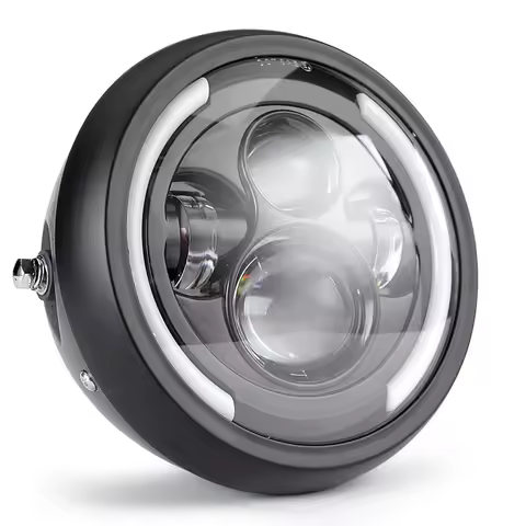 7.5 inch Universal Cafe Racer Round Motorcycle LED Head lamp Headlamp Distance Light Refit 7.5" Moto
