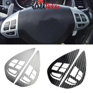 BLACKFUNNY Steering Wheel Switch Button Audio Sticker Cover Trim Fit For Mitsubishi ASX Lancer Outla