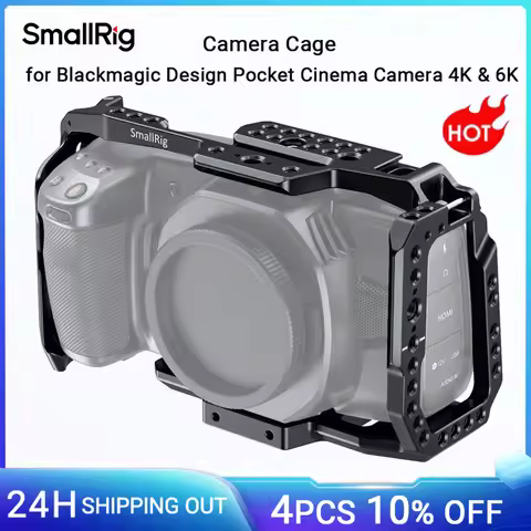 SmallRig for 4K 6K Quick Release Camera Cage for Blackmagic Design Pocket Cinema 4K Cage With Nato R