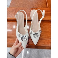 Q27 3D bow high heels with 5cm high square heel