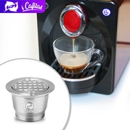 【i Cafilas】[HFG02] Refillable Coffee Capsule Reusable Filter Pod Tamper Stainless Steel Crema Coffeeware for Nespresso Machine Inissia C40,D40,F111 Lattissima One,Pro,Expert,Creatista Plus,Essenza Mini C30