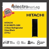 HITACHI R-SG38KPS-GBK 3-Door Refrigerator Glass Black (375L)