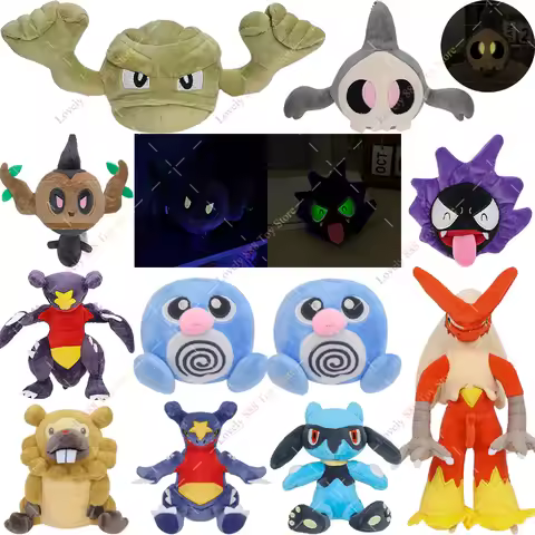 2025 Pokemon Plush Toys Anime Plushie Luminescent Phantump Gastly Stuffed Dolls Cute Duskull Lapras 