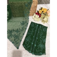 Filigree Embroidery Fabric Material kebaya Sogan Balinese Embroidery Fabric