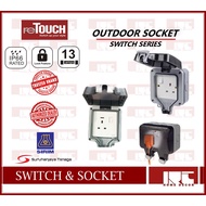 RETOUCH WEATHERPROOF 13A 1 GANG SWITCH SOCKET / 13A 2 GANG SWITCH SOCKET