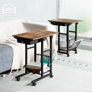 [特價]【Amos】輕工業復古風多功能收納沙發懶人桌復古木紋