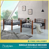 Double Decker Bed / Single Standard Bunk Bed / Removable Bed Frame / Wooden + Metal Frame Flexidesignx TOTO