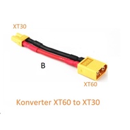 DC99 6cm Converter Connector XT60 to XT30 to XT60 16awg RC battery - B. XT60-XT30