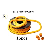 (15 PCS) EC-0/EC-1 All Number Available PVC Cable Marker Numbering 0-9  / Alphabet R,Y,B,N,E Wire Ma