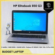 HP Elitebook 850 G3 Intel i7-6600U 8GB RAM 256GB SATA SSD Radeon R7 M365X Win 10 Pro Refurbished Lap