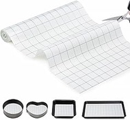 Silicone Baking mat Roll 30cm white with line (12in X 5.25 FT, White)