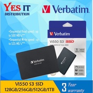 Verbatim Vi550 S3 SATA III 2.5” / Vi3000 PCIe NVMe M.2 2280 Internal SSD ( 256GB / 512GB / 1TB )