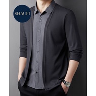 Men's cardigan + cardigan shirt