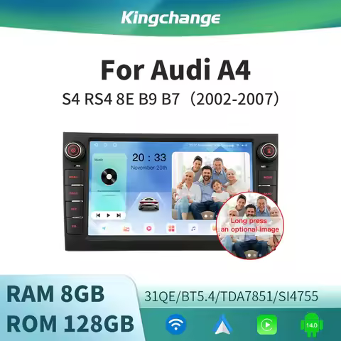 Android 14 8" 2 Din Car Multimedia Radio For Audi A4 B6 B7 S4 B7 B6 RS4 B7 CarPlay Auto 360 GPS WIFI