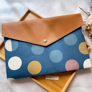 IPad Macbook 平板 電腦 保護套 收納袋 藍底彩色圓圈款