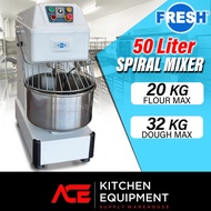 FRESH HS-50 SPIRAL MIXER [54L Bowl] 20kg Flour 32kg Dough Roti Pizza Bread Bun Noodles Powerful Moto