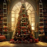 3M/9.84ft Christmas Decorative Ladder Light - Christmas Lights, Christmas Ladder Decor, With Santa C