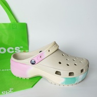 Crocs classic platform clog รองเท้าcrocs สีขาว สัมผัสความนุ่มสุด ความสูง 5cm