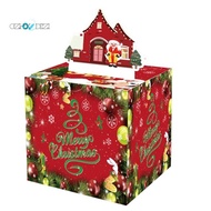 Paper Money Box for Cash Gift Pull for Cash with Pull Out Christmas Day Card and 30Pcs Transparent Bags Birthday Gift