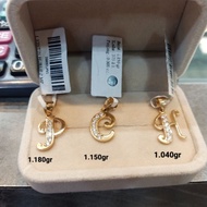 375% gold letter pendant
