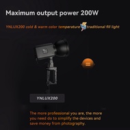 YONGNUO-1 YNLUX200 Bi-Color Handheld LED Video Light 200W High Power Photography 2600K-6500K Dimmabl