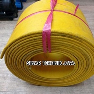 MERAH Yellow canvas with red stripes 4" x 5 ply x 1 meter