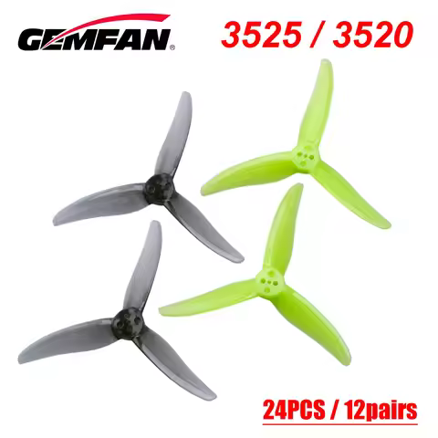 24pcs /12pairs Gemfan 3525 3 Blade/ tri-blade FPV Propeller 1404 2204 Motor W/adapter For Toothpick 