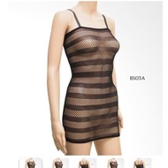 Lingerie Jumbo XXL Body Stocking Transparent Black Motif BS03A