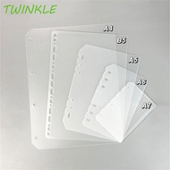 TWINKLE1 Notebook Divider Transparent Inner Paper Board Page Universal A5 A6 A7 B5 A4 Matte Planner 