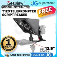 Desview T12S Teleprompter 12.9" Script Reader for Live Stream Online Teaching, Vlog Interview