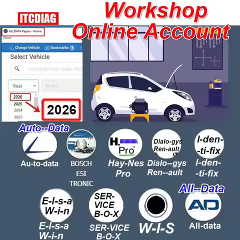2026 Year Workshop Repair Online Account Win Ser-vice Box Web Login Use for FCA USA Alldata All data