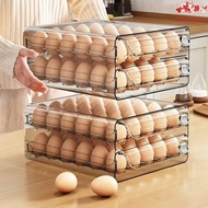 VALENTINE1 Egg Storage Box, Transparent Double Layer Egg Holder, Fridge Storage Box Clear Plastic Ti