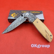 Hot sale!!! CHONGMING Knife รุ่นCM77 เลเซอร์ลวดลายสวยงามมาก มีดพับพกพา มีดเดินป่า มีดสวยงาม มีดแคมป์