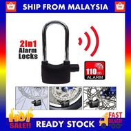 2 in 1 Clothes Siren Alarm Padlock Alarm Lock For Motorcycle Short Bicycle 2 in 1 Safety Long Bicycl